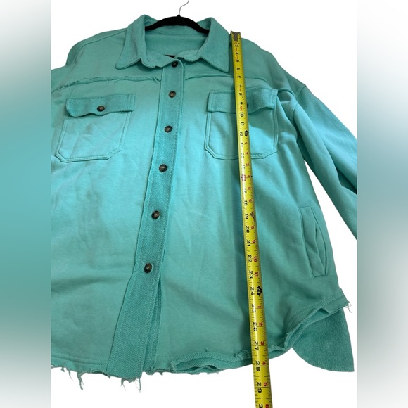 VICI l Charliegh Cotton Blend Shacket Mint Green Medium - Picture 5 of 10